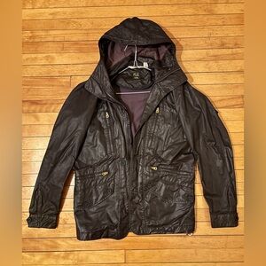 Paul Smith Dark Brown Waxed Rain Jacket (Size Small)